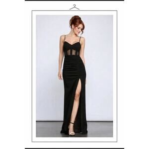 Windsor Black Illusion Gown - Size S